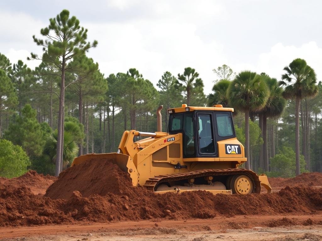 Bulldozer land clearing